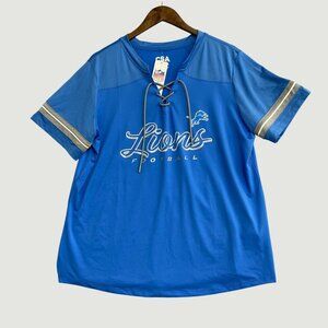 CSA Women's XL Nfl Detroit Lions Blue Lace-up Football Jersey N0771